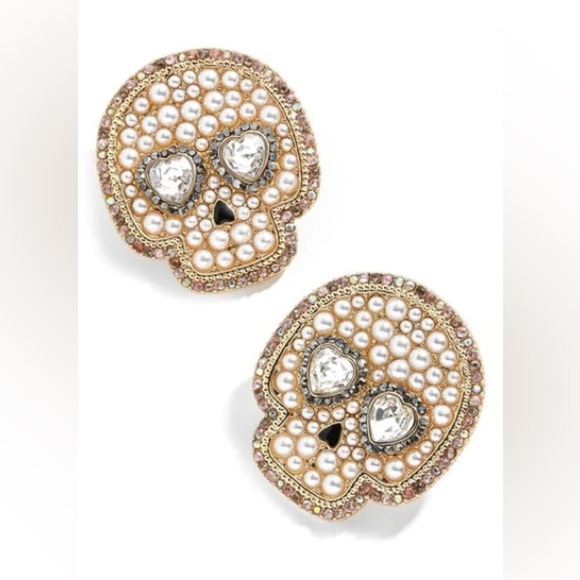 Baublebar Pearl Skull Earrings NWOT - Picture 4 of 4